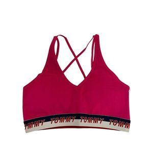 Small Tommy Hilfiger Sport Women's New Hot Pink Sports Bra Removable Cups